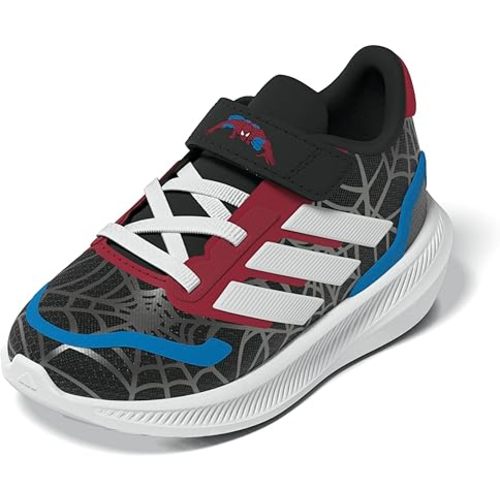adidas Baby-Boy's Marvel Run Falcon Elastic Lace & Strap Sneaker