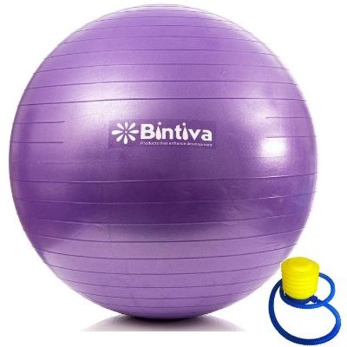 Bintiva Stability Ball – Anti-Burst Design for Fitness, Therapy, and Active Seating – 45cm Purple
