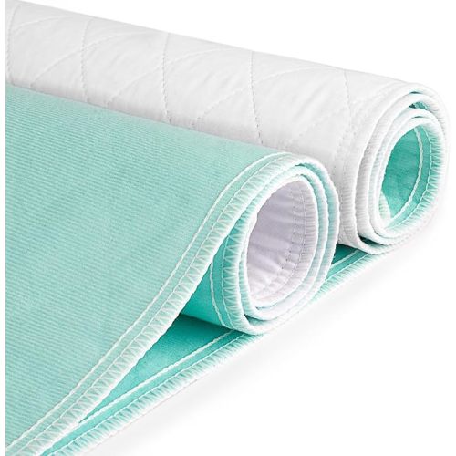 CoolShields Waterproof Bed Pads Incontinence Washable Reusable Bedwetting Mattress Protector Pad for Kids, Adults, Elderly, and Pets 34'' x 36'' (2 Pack)