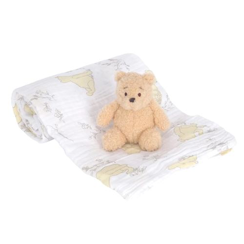 Lambs & Ivy Disney Baby Winnie The Pooh Swaddle Blanket & Plush Toy Gift Set