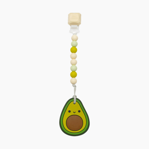 Loulou Lollipop Silicone Teether with Gem Clip - Avocado
