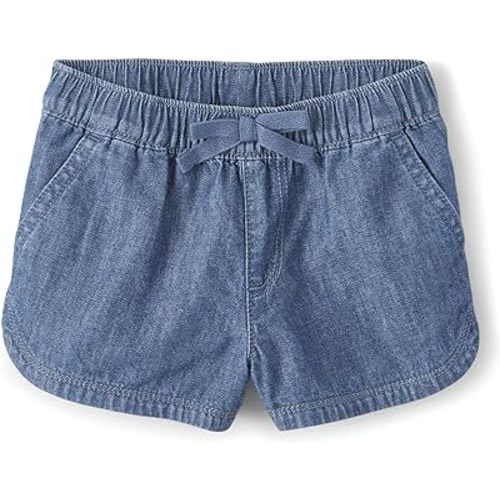 The Children's Place Baby Girls' and Toddler Pull on Chambray Shorts