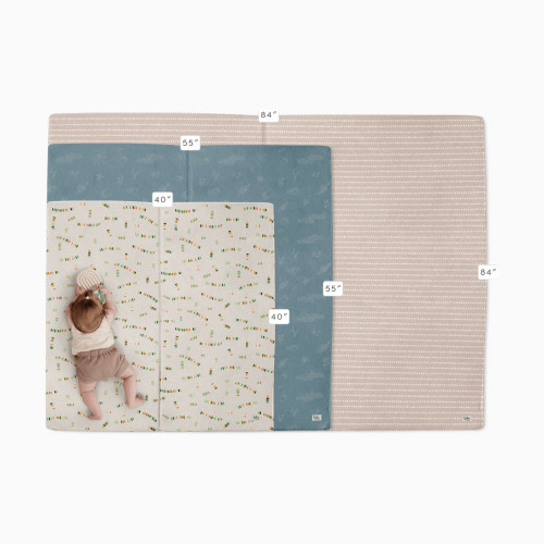 Toki Kids Standard Organic Cotton Play Mat - Sage + Breeze