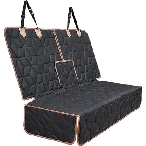 Dog Car Seat Cover for Back Seat, Heavy-Duty Non-Slip Waterproof Car Bench Protector for Pets,Compatible with Middle Armrests ，Dog Seat Cover Universal for Cars Trucks and SUVs