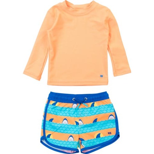 Long Sleeve Two-Piece Rashguard Swimsuit, 3-6M