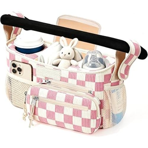 Femuar Universal Stroller Organizer, Stroller Caddy with Cup Holder
