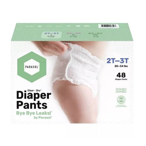 Parasol Clear+Dry Natural Disposable Diaper Pants - 2T-3T - 48ct