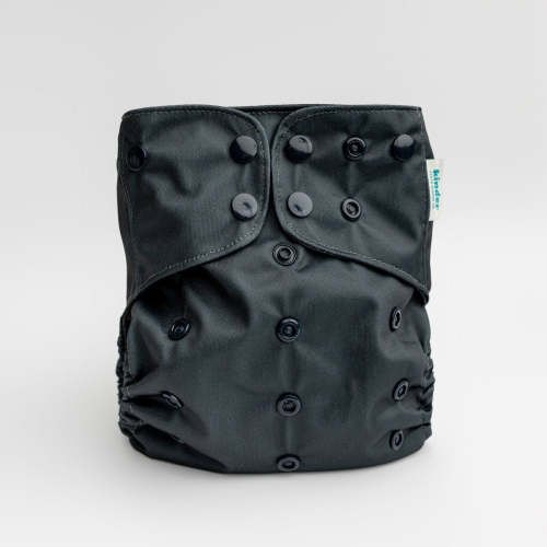 One Size Cloth Diaper in Solid Color Onyx Black from Kinder Diapers – Kinder Cloth Diaper Co.