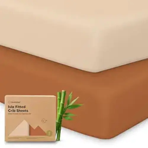 KeaBabies 2-Pack Baby Crib Sheets for Boys, Girls - 52x28 Viscose Derived from Bamboo Toddler Bed Sheets Neutral, Fitted Crib Mattress Cover for Standard Baby Bedding, Soft & Cozy (Rust)