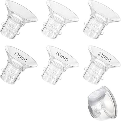 6PCS Flange Inserts Compatible with BabyBuddha, 17/19/21mm, Silicone Pump Flange Insert for Breast Pump, Minimize Tunnel Down to Correct Size, Pumping Essential Kit for Moms