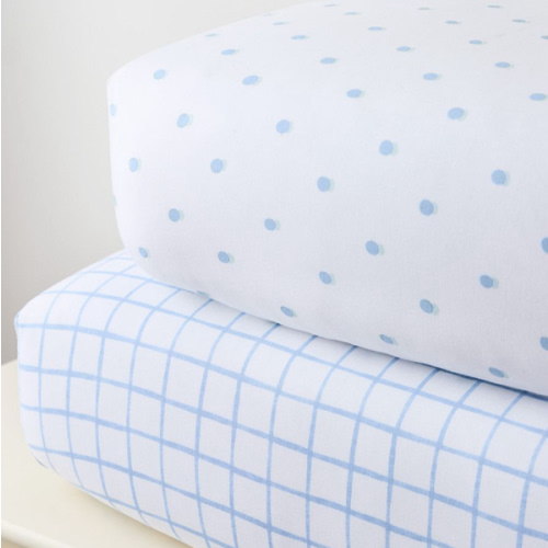 Painterly Grid & Shadow Dot Crib Sheet Bundle