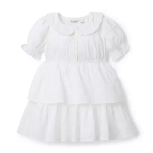 Girl White The Pintuck Tiered Dress by Janie and Jack