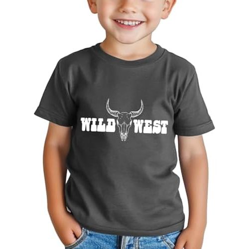 Cowboy Shirt Toddler Boy Kids Little Cowgirl ERA Western Baby Boys Clothes Letter Short Sleeve T-Shirts Cotton Tops Tee 2T-8Y