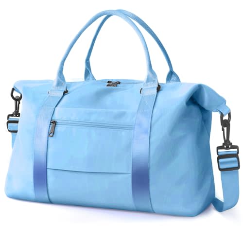 Travel Duffle, Waterproof Weekender Carry On Tote for Women, Travel Essentials Sport Gym for Men, Hospital Bag for Labor and Delivery, Overnight Luggage With Trolley Sleeve