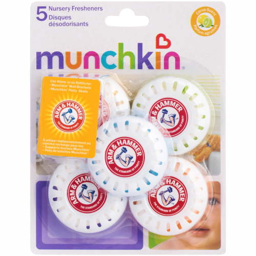 Munchkin 5-Count Arm and Hammer Baking Soda Diaper Deodorizer, Odor Eliminator with Air Freshener Scents