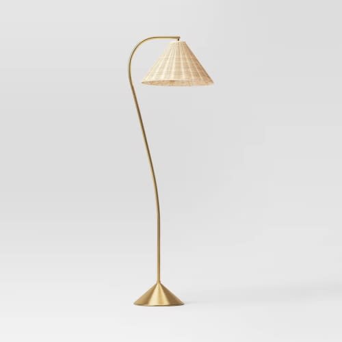 Gooseneck Floor Lamp with Natural Shade - Threshold™