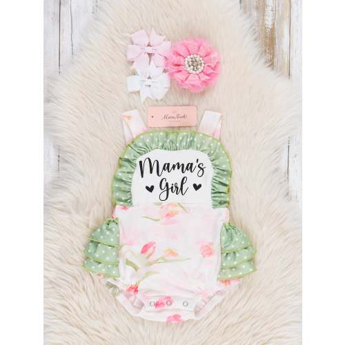 Mama's Girl Tulip Garden Ruffle Bubble Romper