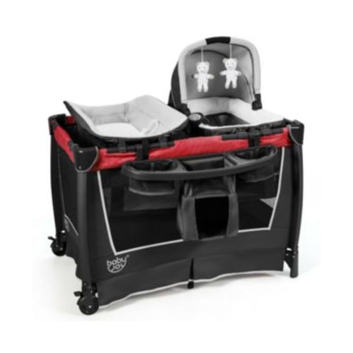 4-in-1 Convertible Portable Baby Play yard with Toys and Music Player