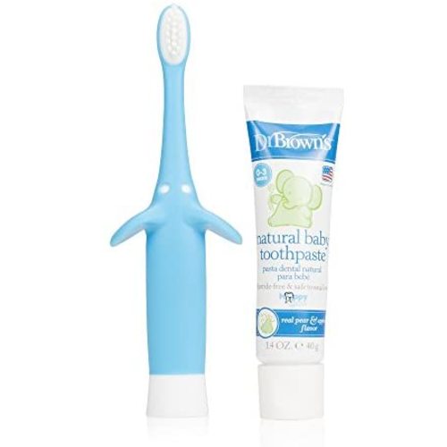 Dr. Brown's Infant-to-Toddler Toothbrush Set, 1.4 Ounce, Blue