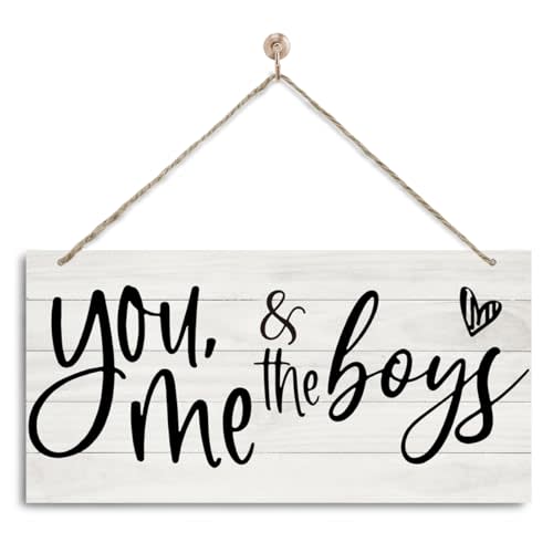 You Me & The Boys Sign, Farmhouse Home Decor, Decorative Wall Plaque, Rustic Hanging Decor Sign, Home Decor Accent, Living Room Decor, Housewarming Decor, New Home Decor, Gift for Boy Mom, Boy Dad