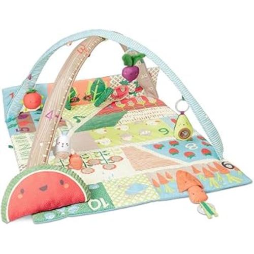 Skip Hop Tummy Time Mat, 3-in-1 Activity Baby Play Gym, Age 0+, Farmstand Grow & Play, Green