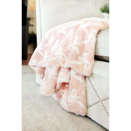 Bows Blush Plush Blanket | Minky Couture