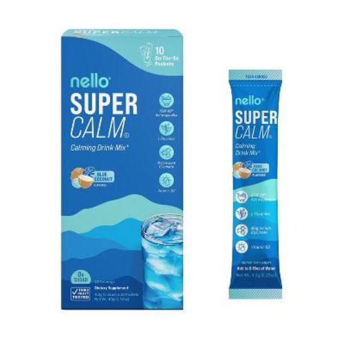 Nello Supercalm Calming Drink Mix Supplement Powder - Blue Coconut - 10ct