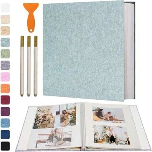 Vienrose Large Self Adhesive Scrapbook 120 Pages 13 x 12.6 in Turquoise