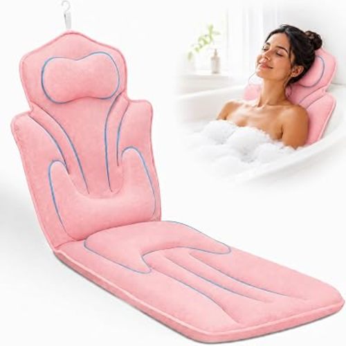 Full Body Bath Pillow for Bathtub Thickened 5D Air Mesh 144 Suction Cups