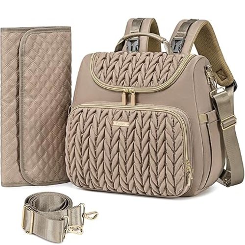 Tealari 4 in 1 Convertible Diaper Bag Backpack,Waterproof Baby Diaper Bag with Changing Pad,Converts into Baby Tote Bag,Diaper Backpack,Stroller Bag and Crossbody Diaper Bag