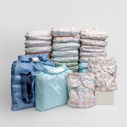 Barnyard Buddies - Essential Pocket Diaper - Cloth Diaper Starter Bundle - Full Time - 30 Pack