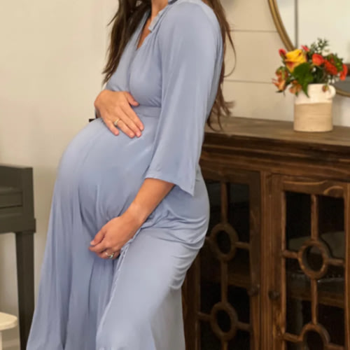 Lila Labor & Postpartum Gown in Periwinkle Blue