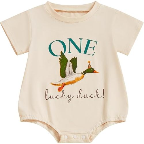 Baby Boy Girl First Birthday Outfit Short Sleeve Bubble Romper Crewneck Shirt Bodysuit Tops Cute Birthday Clothes