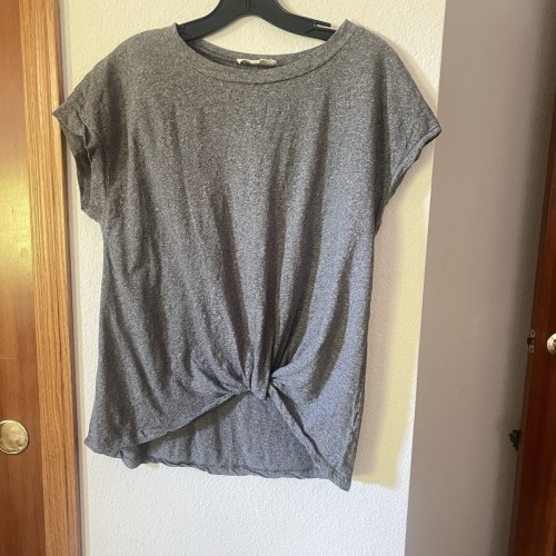 Synergy Organic Clothing Women’s Twist Front Tee Gray Size M 100% Cotton