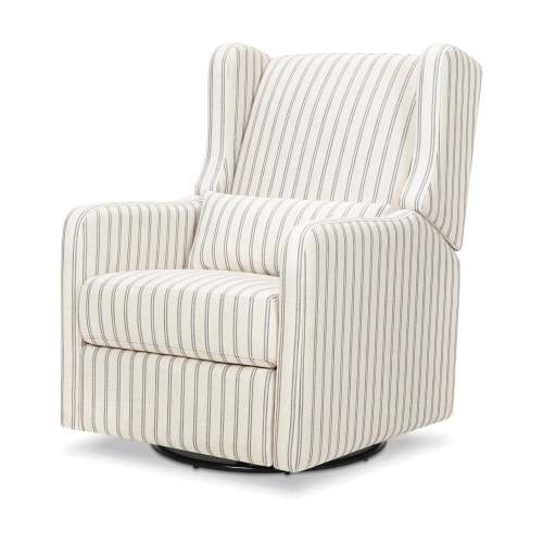 Carter's by Davinci Arlo Recliner and Swivel Glider - Performance Charcoal Double Stripe