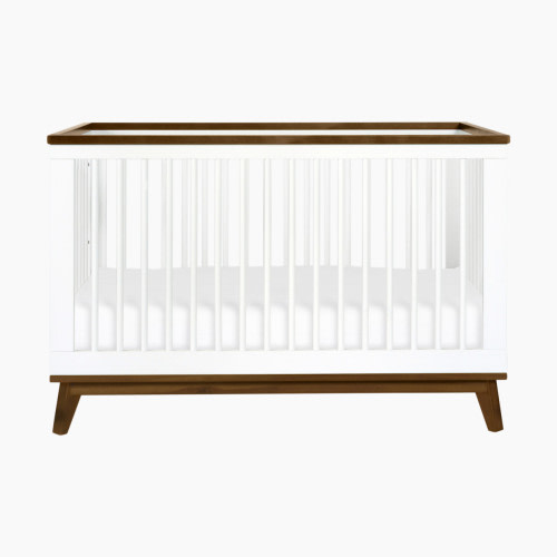 babyletto Scoot 3-in-1 Convertible Crib with Toddler Bed Conversion Kit - White/Natural Walnut