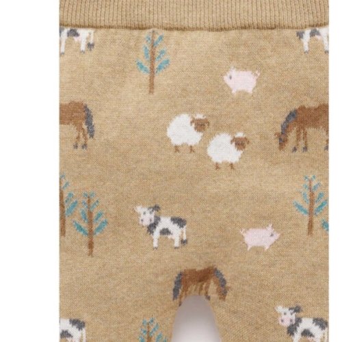 On The Farm Leggings Farm Jacquard - Purebaby Pants | Maisonette