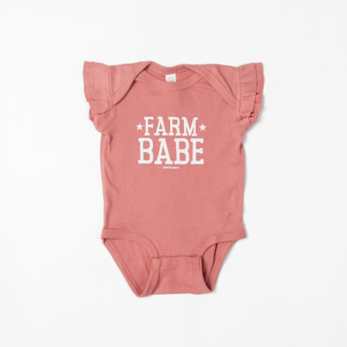 'Farm Babe' Mauve Ruffle Sleeve - Toddler and Onesies – American Farm Company
