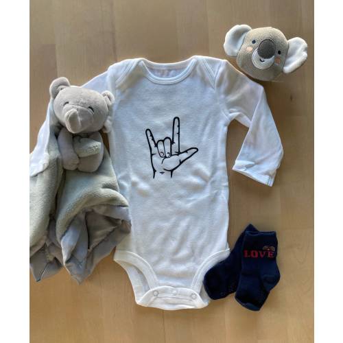 ILY Sign Onesie®, ASL I Love You Hand Sign, ASL Teacher gift, Speech Therapist Gift