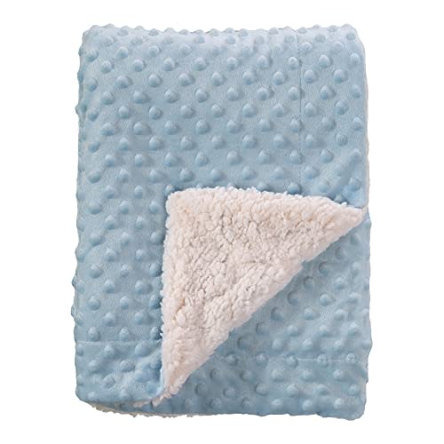 CREVENT Cozy Soft Warm Sherpa Baby Blanket for Infant Toddler's Crib Cot Stroller Gifts for Baby Boys All Season Use (30"X40" Blue dot)