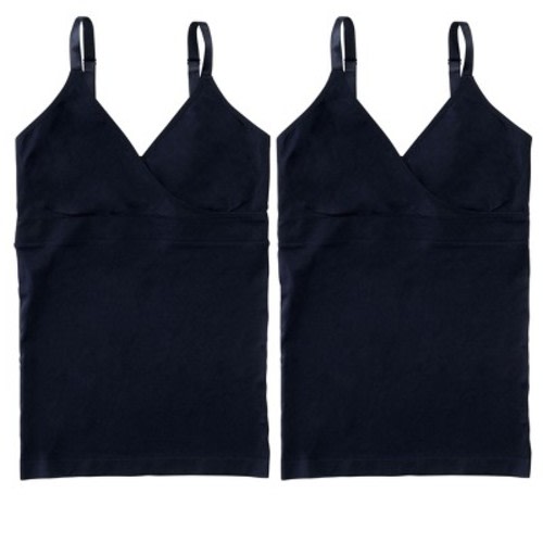 Ingrid & Isabel Basics Maternity Nursing Crossover Cami Bundle 2 Pack Black Size M