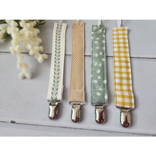 Natural themed pacifier clip set