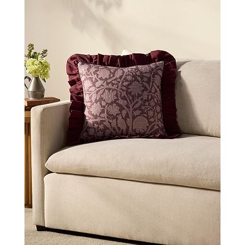 Loloi Chris Loves Julia Kathleen Collection PCJ0026 Wine 18'' x 18'' Cover w/Down Pillow