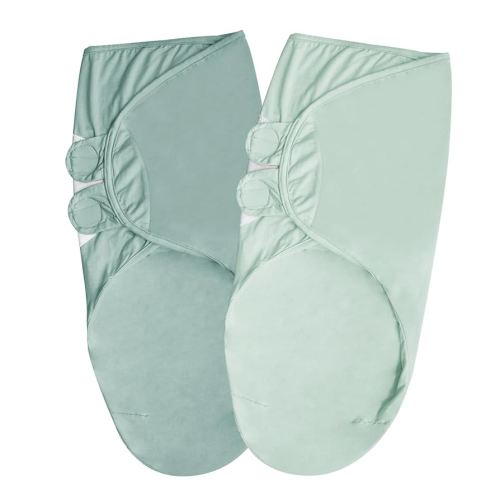 Viscose from Bamboo Baby Swaddles Blanket for Newborn, 2-Pack Adjustable Infant Sleep Sack wrap (Ice Blue, 0-3 Months)