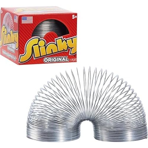 The Original Slinky Walking Spring Toy, 2.75-inch Diameter Metal Slinky, Fidget Toys