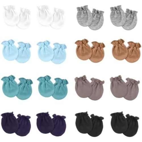 Newborn Baby Mittens No Scratch Cotton Elastic Wrist Gloves Infant Toddler Mittens for Baby Boy Girl 0-6 Months