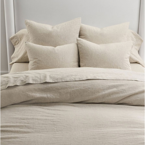 European Flax Linen Cotton Duvet Cover in Oatmeal| Pottery Barn