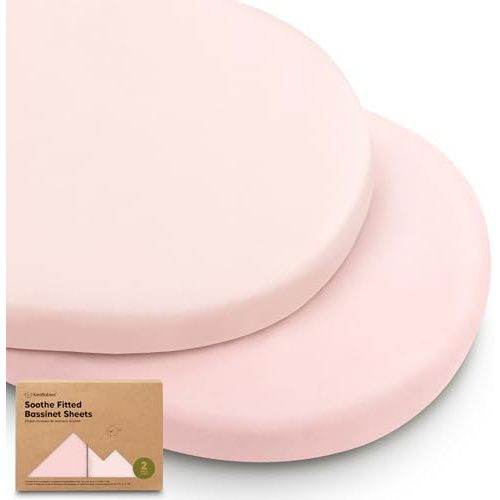 2pk Organic Baby Bassinet Sheets Boys, Girls, Fitted Sheet (Mist Rose)