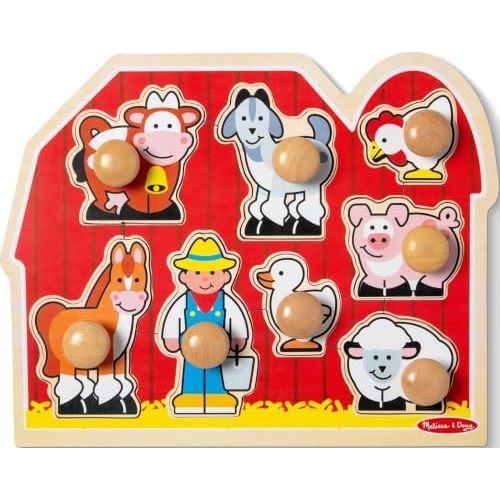 Melissa & Doug Farm Animals Jumbo Knob Wooden Peg Puzzle