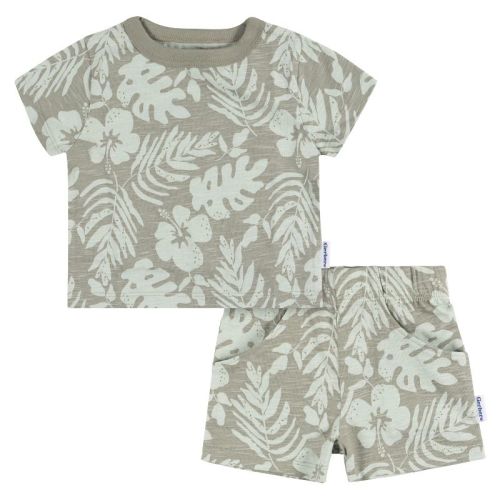 Gerber Baby Boys' T-shirt and Shorts - Tropical Leaves - 0-3 Months - 2-Piece